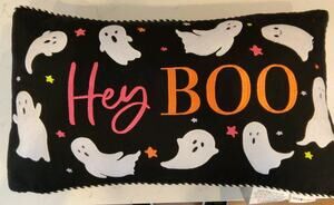 Halloween Novogratz Ghost Decorative Lumbar Pillow 23" X 13" "Hey BOO"